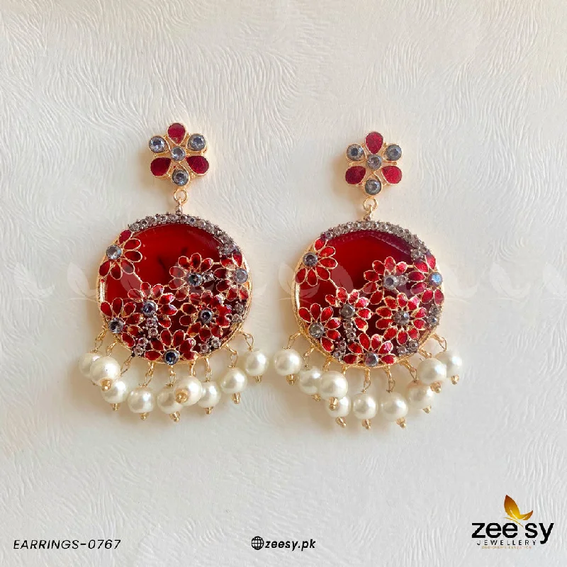 Women’s colorful drop earrings-EARRINGS-0767