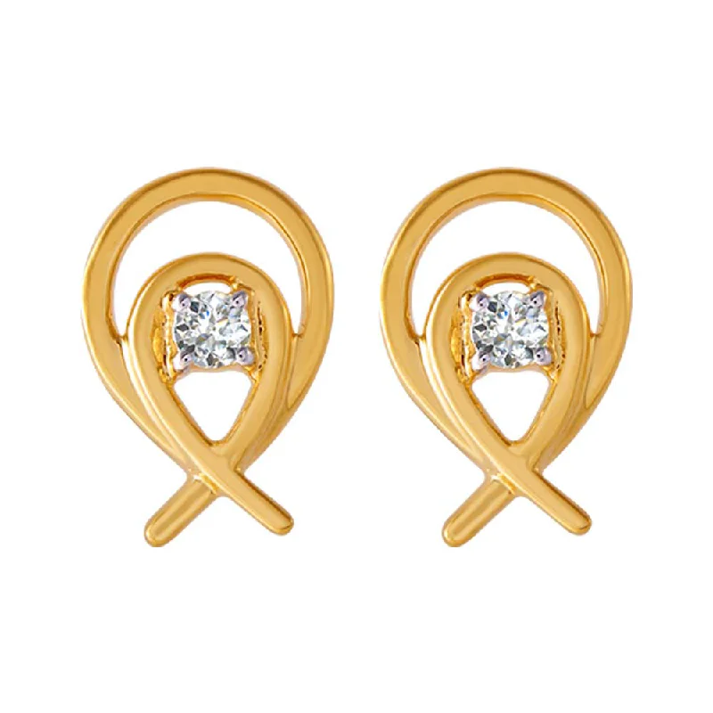 Women’s minimalist earrings-18KT (750) Yellow Gold And Diamond Clip-on Earrings For Women