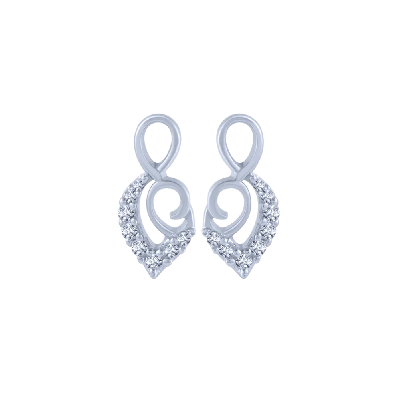 Women’s zodiac earrings-18KT (750) White Gold And Diamond Stud Earrings For Women