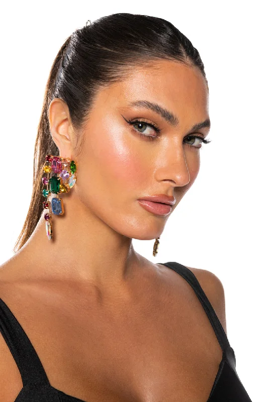 Women’s fashion statement earrings-CANDYLAND GEM DROP EARRINGS