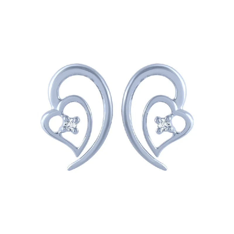 Women’s diamond stud earrings-18k (750) White Gold And Diamond Stud Earrings For Women