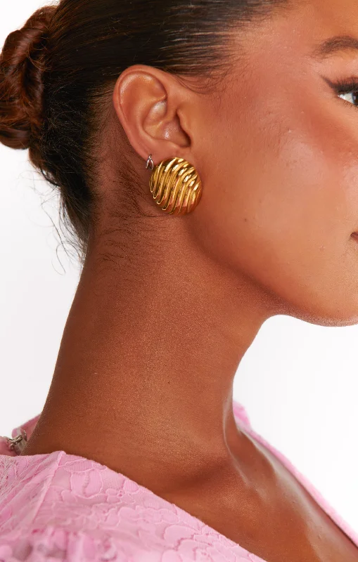 Women’s floral earrings-Jackie Mack Jess Earrings ~ Gold