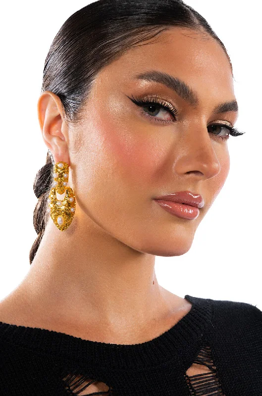 Women’s stackable earrings-RODIN EMBELLISHED DROP EARRINGS