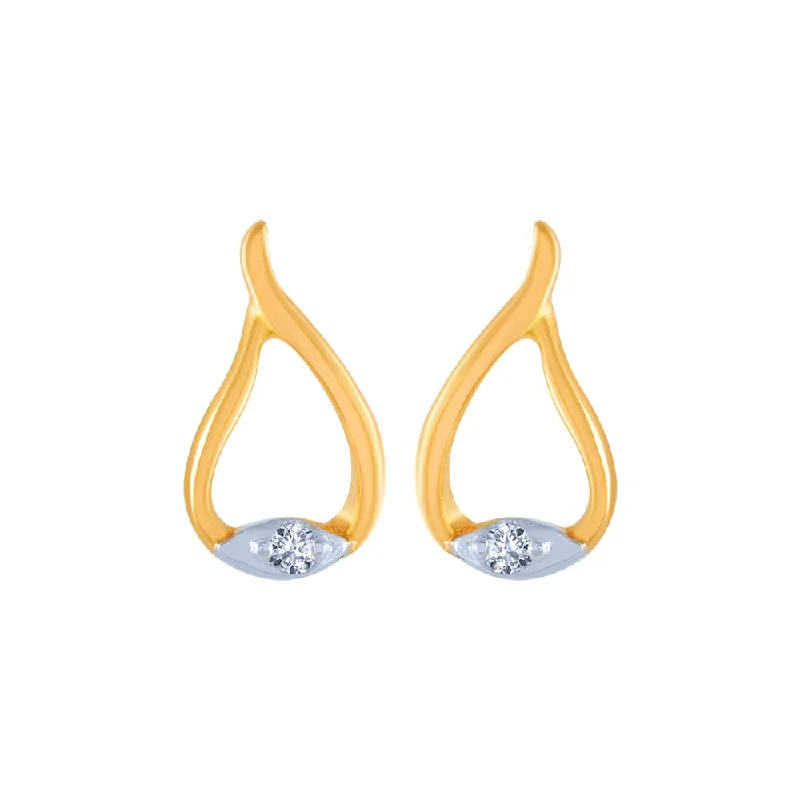 Women’s elegant diamond earrings-18k (750) Yellow Gold And Diamond Stud Earrings For Women