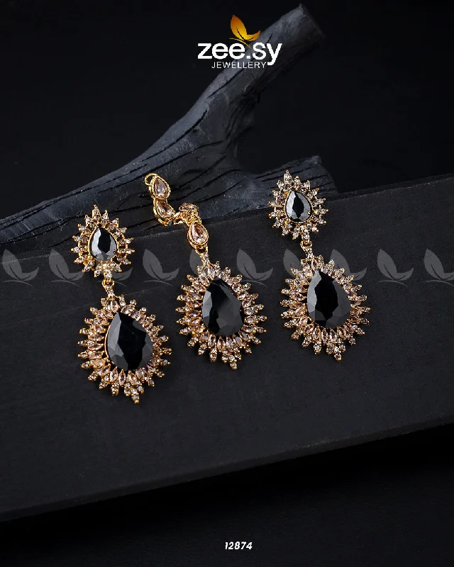 Women’s zircon earrings-Lupine Earrings