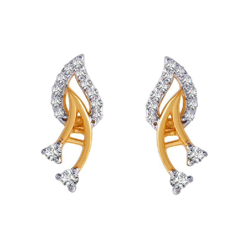 Women’s luxury earrings-18KT (750) Yellow Gold And Diamond Clip-on Earrings For Women