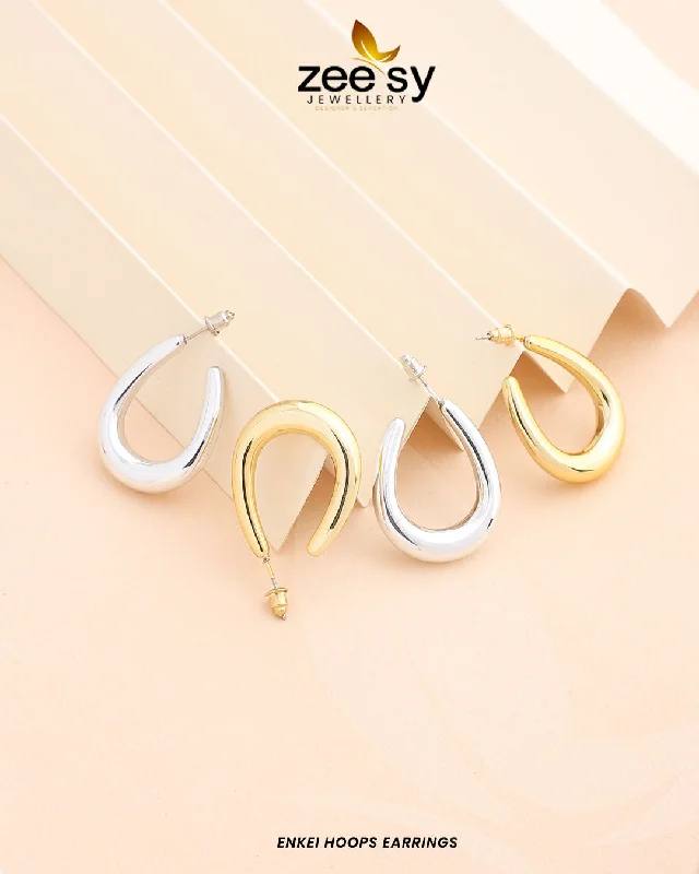 Women’s luxury pearl earrings-Enkei Hoops Earrings