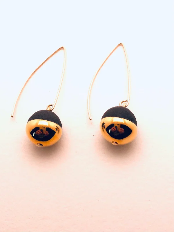 Women’s drop earrings-Pearl Earrings Black