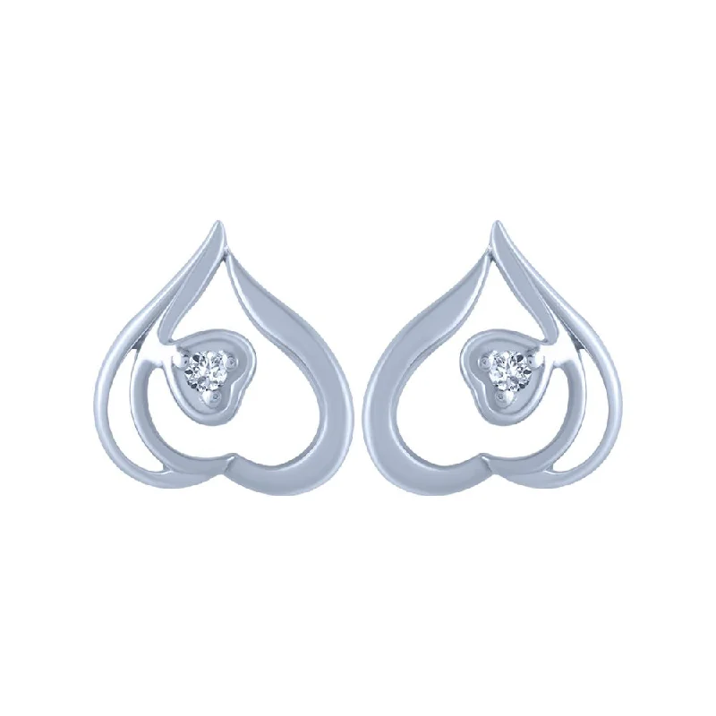 Women’s luxury pearl earrings-18k (750) White Gold And Diamond Stud Earrings For Women