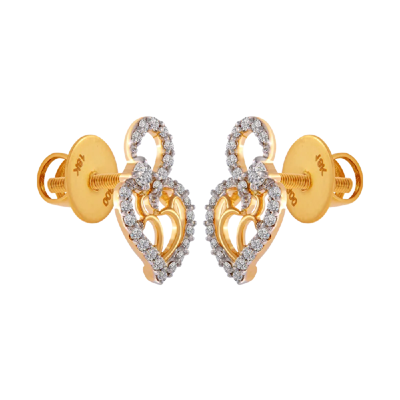 Women’s luxury diamond earrings-18KT (750) Yellow Gold And Diamond Clip-on Earrings For Women