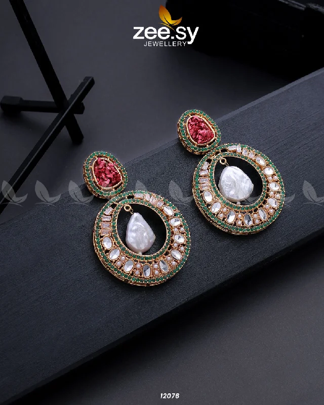 Women’s infinity hoop earrings-Cluster Zircons Earrings