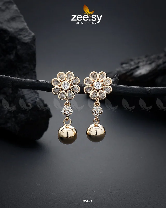 Women’s chandelier earrings-GLOSSY FLOWER EARRING