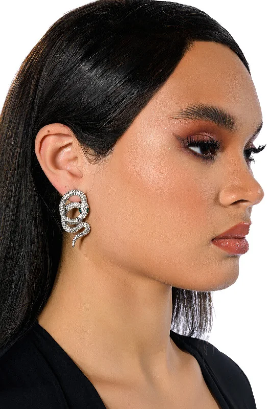 Women’s diamond earrings-SNEAKY LINK EMBELLISHED EARRINGS