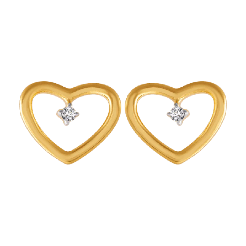 Women’s moonstone earrings-18KT (750) Yellow Gold And Diamond Clip-on Earrings For Women