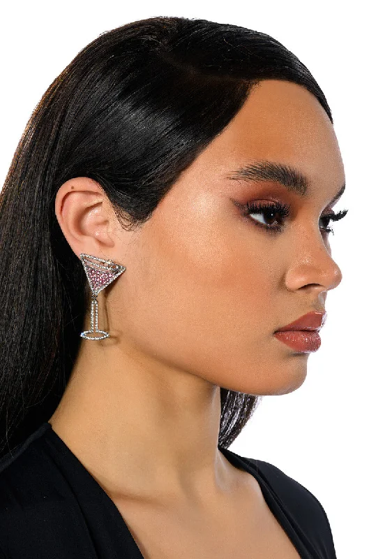 Women’s long earrings-SHAKEN NOT STIRRED EMBELLISHED EARRINGS