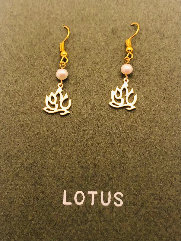 Women’s floral earrings-Lotus in English Earrings