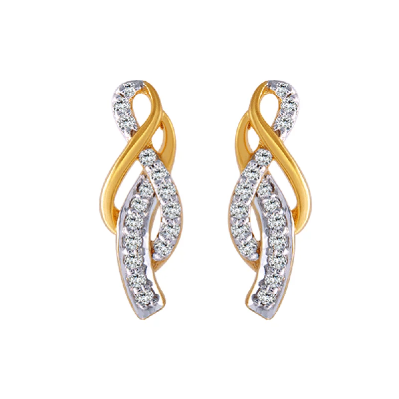 Women’s heart-shaped earrings-18KT (750) Yellow Gold And Diamond Clip-on Earrings For Women