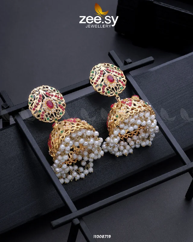 Women’s gold dangling earrings-EARRINGS-0830