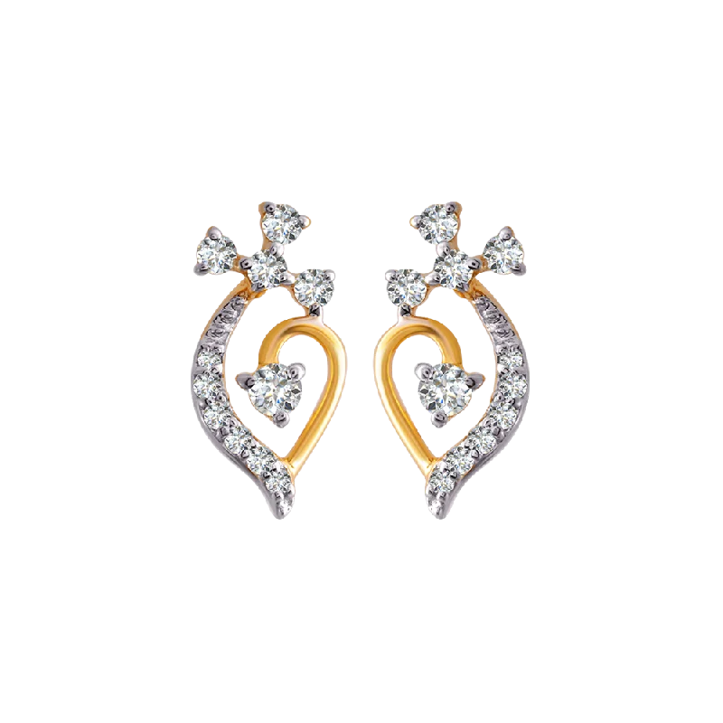 Women’s colorful earrings-18KT (750) Yellow Gold And Diamond Clip-on Earrings For Women