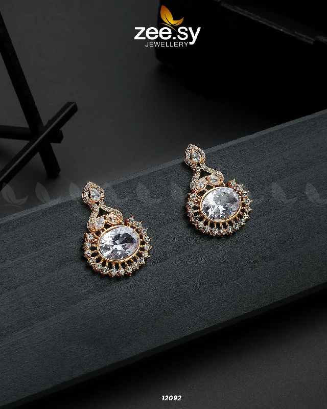 Women’s triangle earrings-Golden Aaina-e-Dil