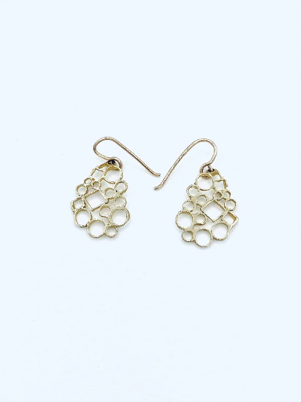 Women’s modern hoop earrings-Medium Mosaics Nu-Gold 14k filled wires Earrings