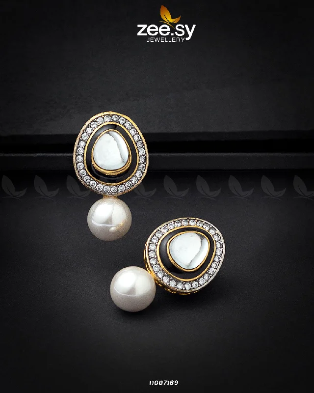 Women’s stud earrings with diamonds-EARRINGS-0763