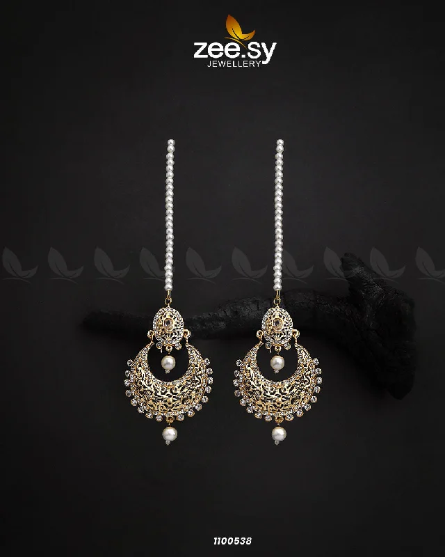 Women’s pearl drop earrings-Earrings-0035