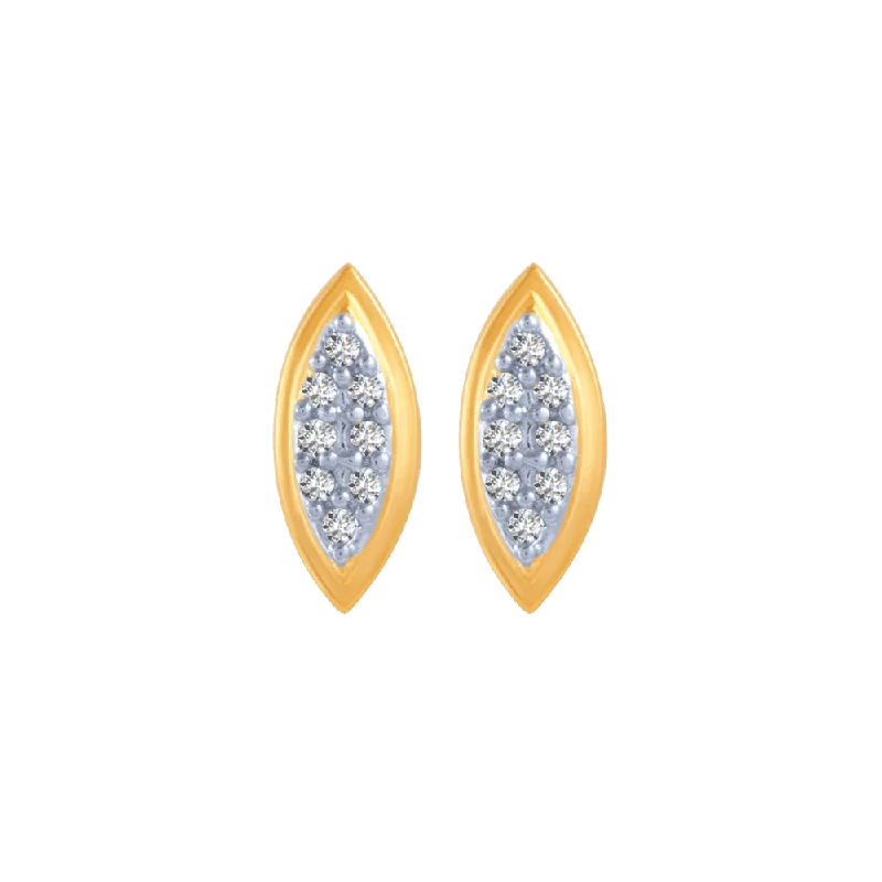 Women’s luxury hoop earrings-18KT (750) Yellow Gold And Diamond Stud Earrings For Women