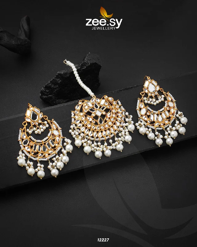 Women’s unique earrings-Kundan Bindiya Earrings