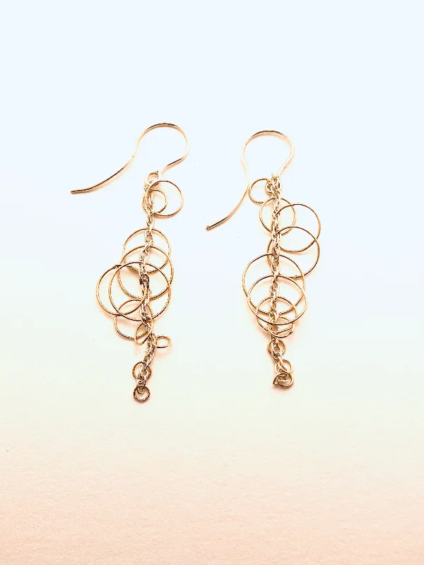 Women’s rose gold earrings-14K Gold Caterpillar Earrings