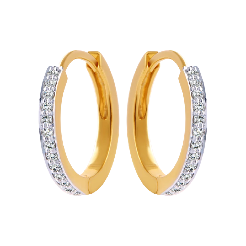 Women’s gold-plated earrings-18KT (750) Yellow Gold And Diamond Clip-on Earrings For Women