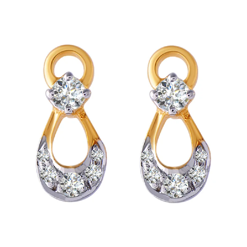 Women’s silver hoop earrings-18KT (750) Yellow Gold And Diamond Clip-on Earrings For Women