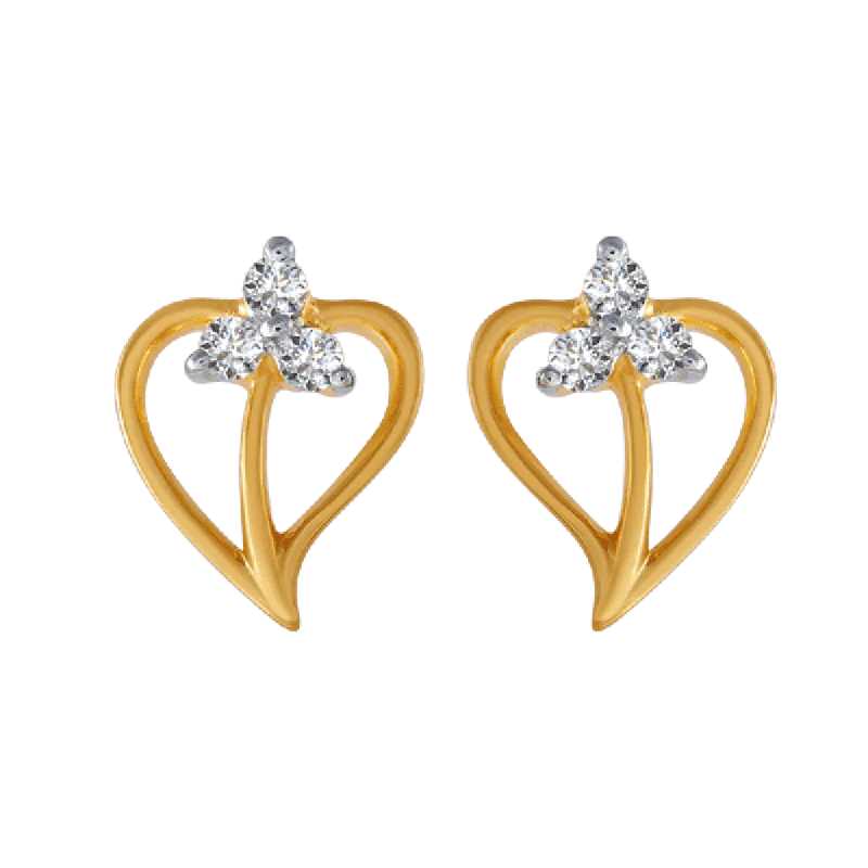 Women’s personalized earrings-18KT (750) Yellow Gold And Diamond Clip-on Earrings For Women