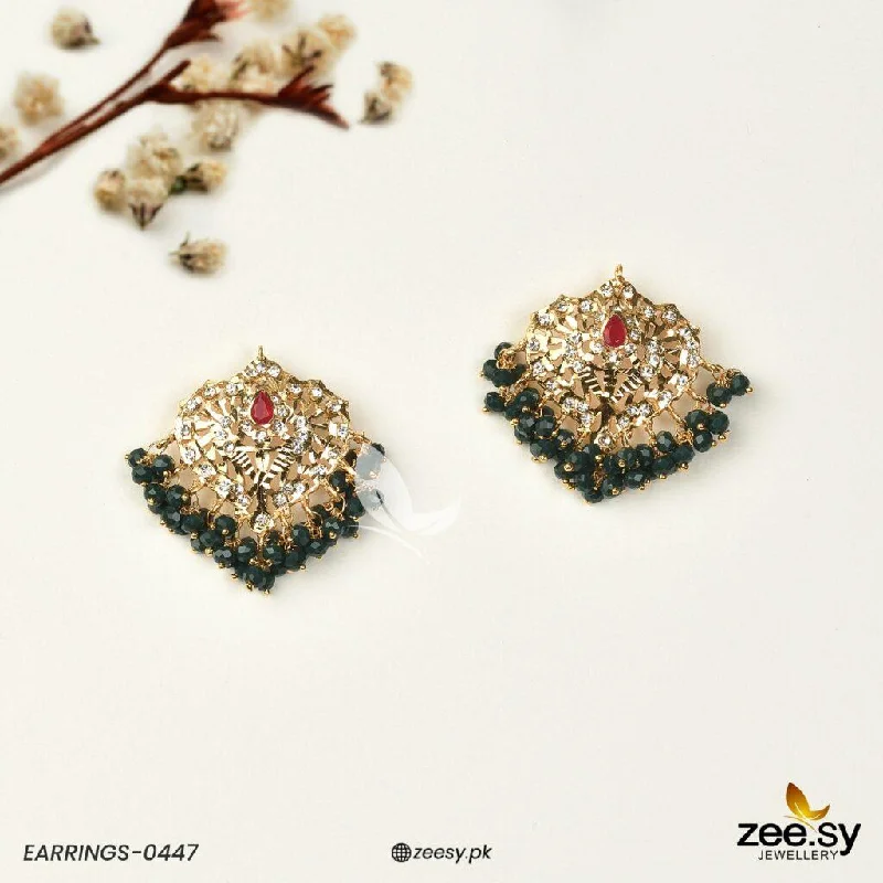 Women’s drop diamond earrings-EARRINGS-0344