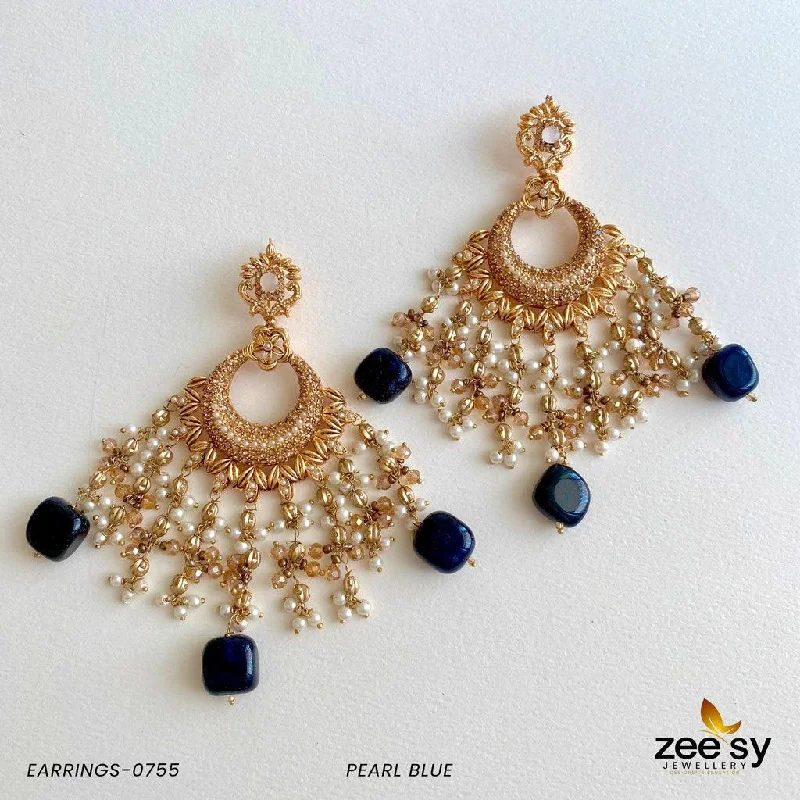 Women’s chunky gold earrings-EARRINGS-0755