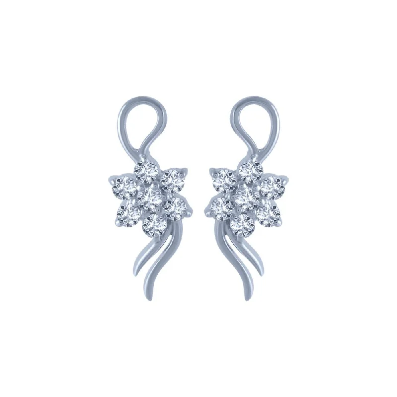 Women’s rainbow earrings-18k (750) White Gold And Diamond Stud Earrings For Women