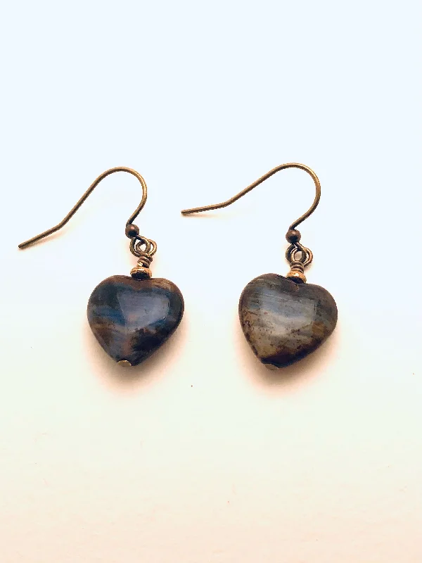 Women’s modern earrings-Czech Glass Eearrings, Hearts