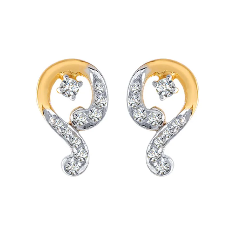 Women’s modern earrings-18KT (750) Yellow Gold And Diamond Clip-on Earrings For Women