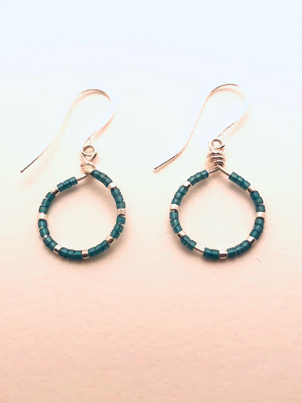 Women’s boho earrings-Silver Sea Hoop Earrings