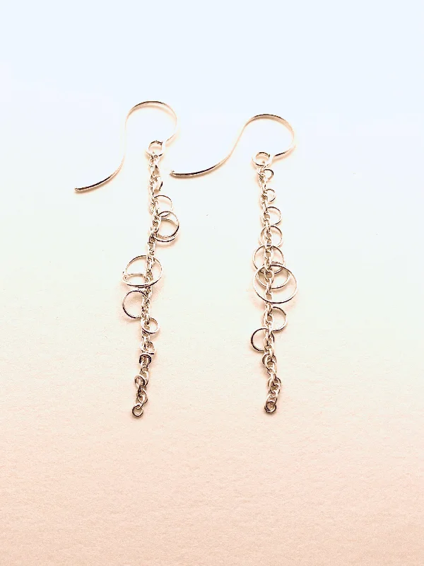 Women’s pearl hoop earrings-Sterling Silver Caterpillar Earrings