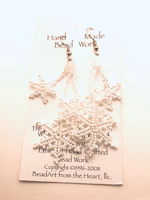 Women’s chain earrings-Beaded Snowflake Earrings Multiple