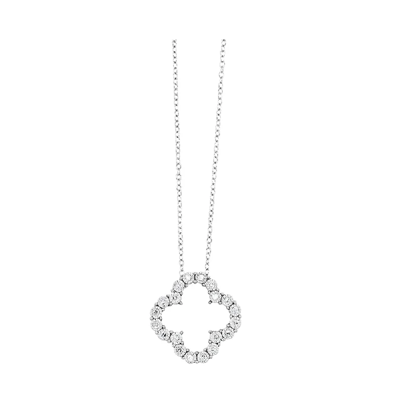 Women’s long gold necklaces-14KT WHITE GOLD DIAMOND (1/6CTW) NECKLACE