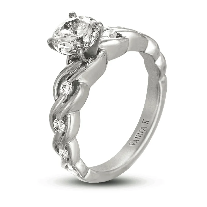 Women’s heart-shaped engagement rings-18K White Gold Diamond Engagement Ring