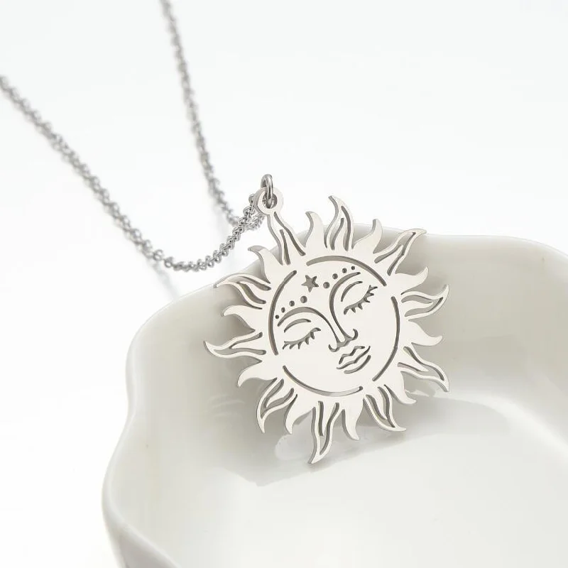 Sun Necklace Steel Color