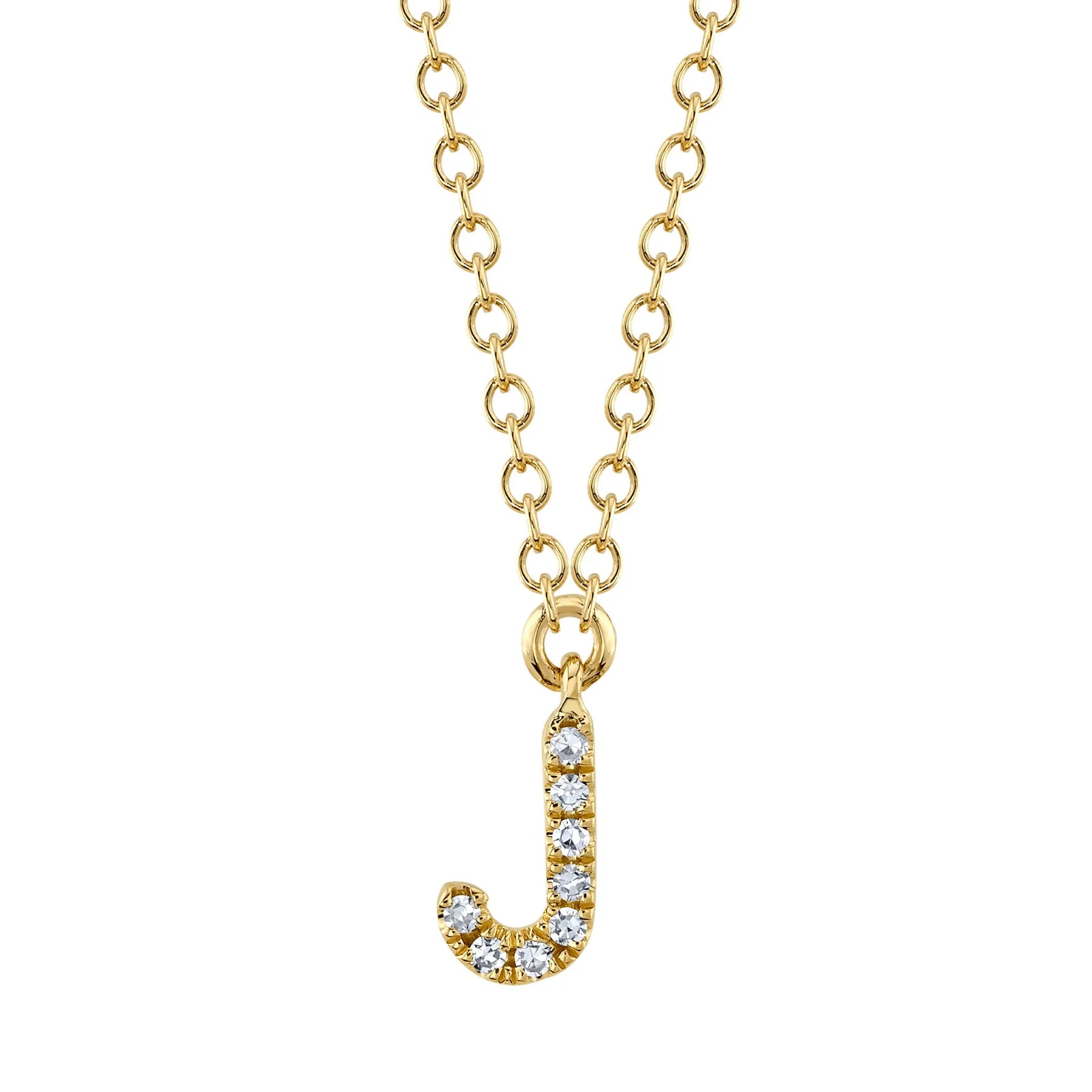 Women’s modern necklaces-0.03ctw Diamond Necklace - Initial J