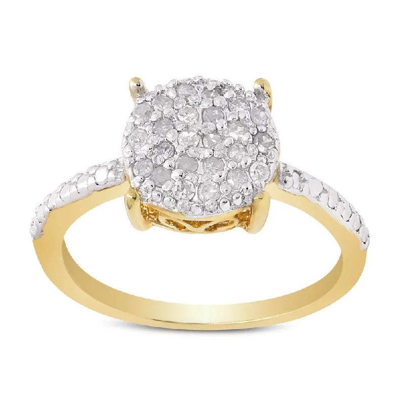 Women’s promise rings for her-Finesque Gold over Sterling Silver 1/4ct TDW Diamond Circle Ring