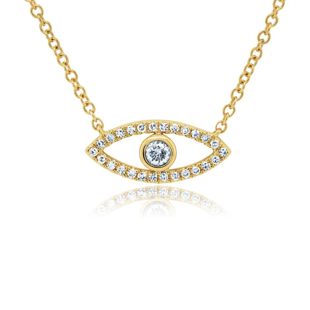 Women’s high-end necklaces-0.10ctw Diamond Eye Necklace