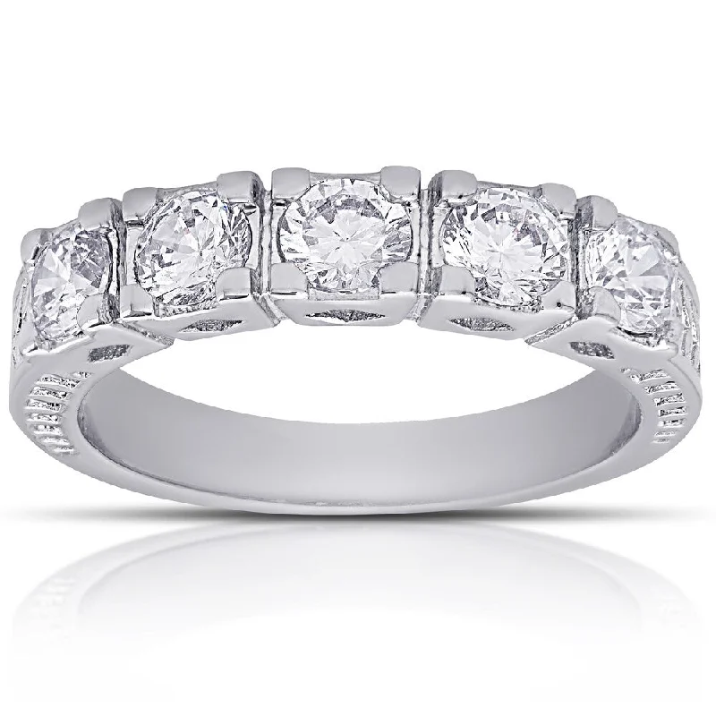 Women’s simple rings-Dolce Giavonna Silver Overlay Cubic Zirconia Band Ring