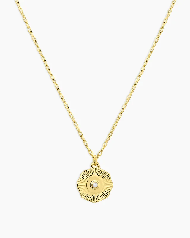 Women’s romantic necklaces-Birthstone Coin Necklace