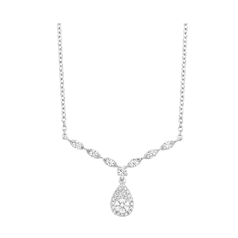 Women’s lucky charm necklaces-14KT WHITE GOLD DIAMOND (5/8CTW) NECKLACE